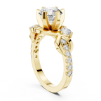 2.07 CT Round Lab Grown Bypass Engagement Ring Twisted Pave Band
