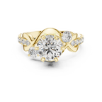 2.07 CT Round Lab Grown Bypass Engagement Ring Twisted Pave Band