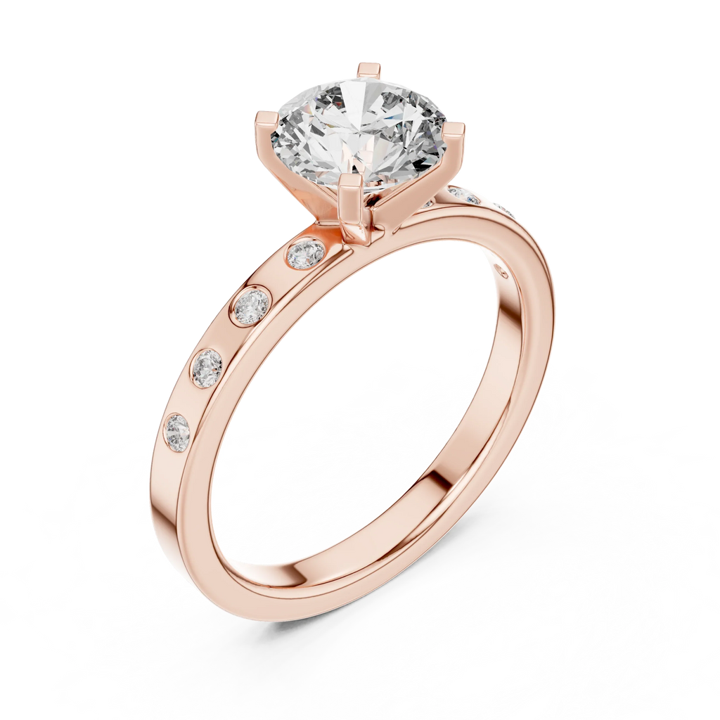 Modern Round Lab Diamond Handcrafted Engagement Ring