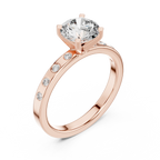 Modern Round Lab Diamond Handcrafted Engagement Ring
