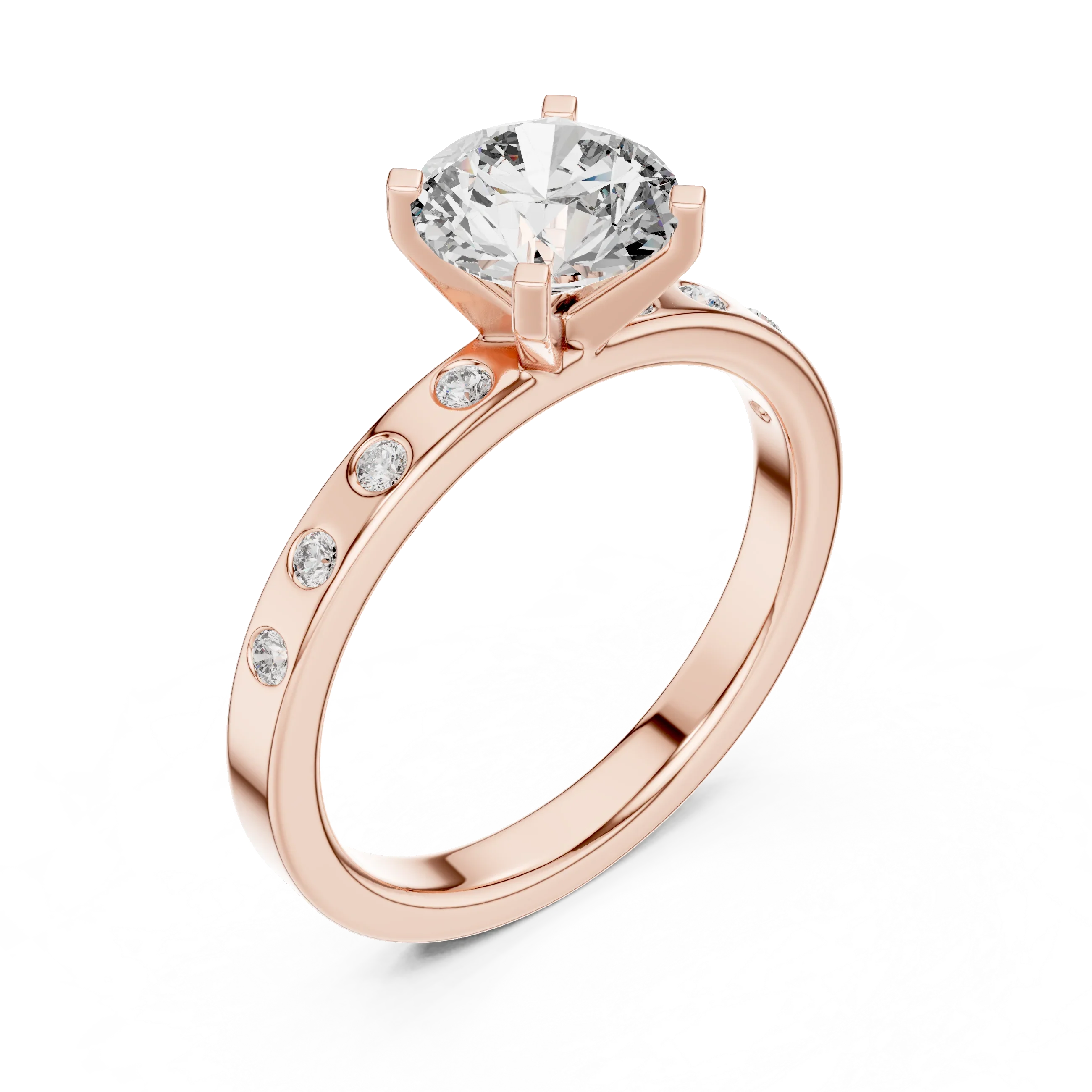 Modern Round Lab Diamond Handcrafted Engagement Ring