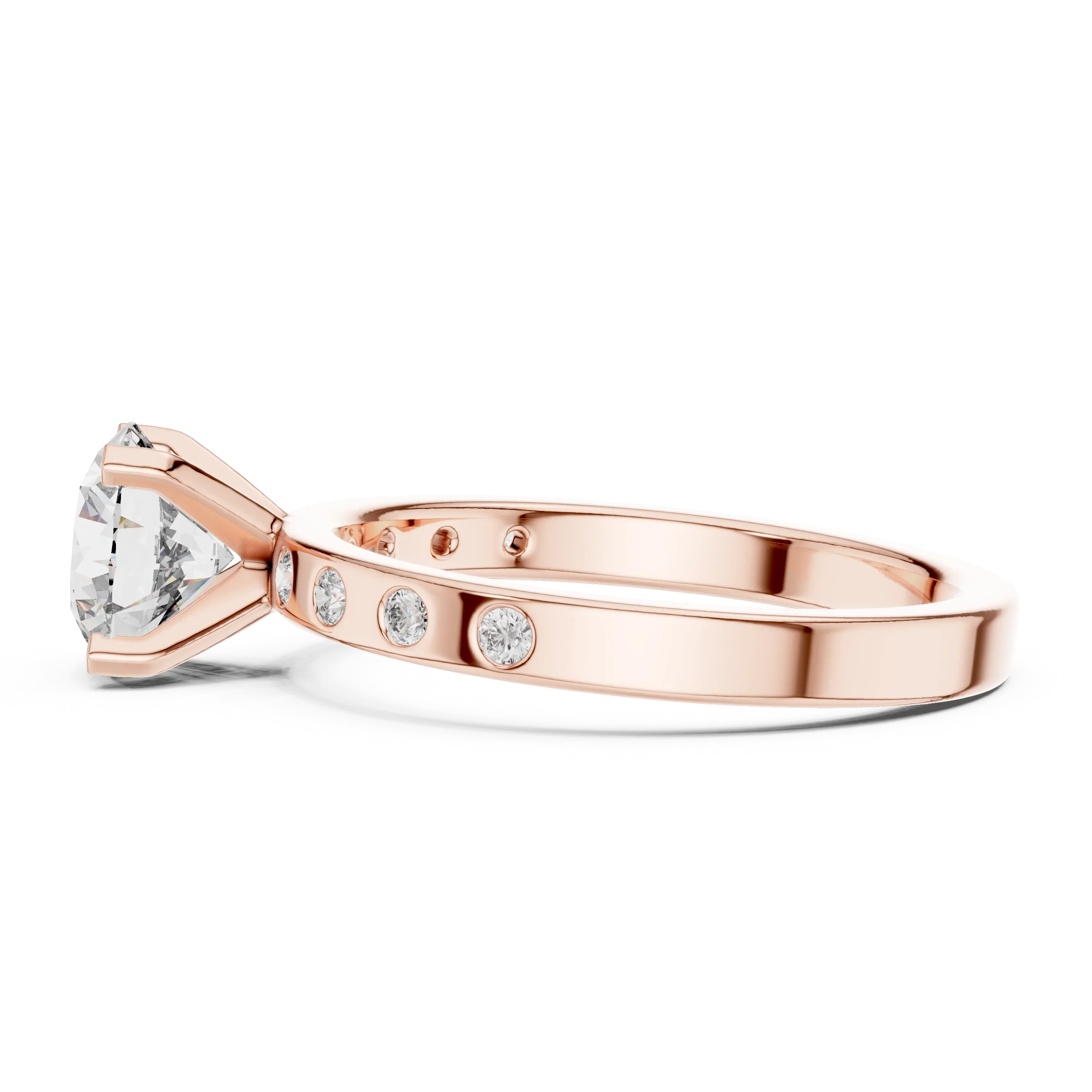 Modern Round Lab Diamond Handcrafted Engagement Ring