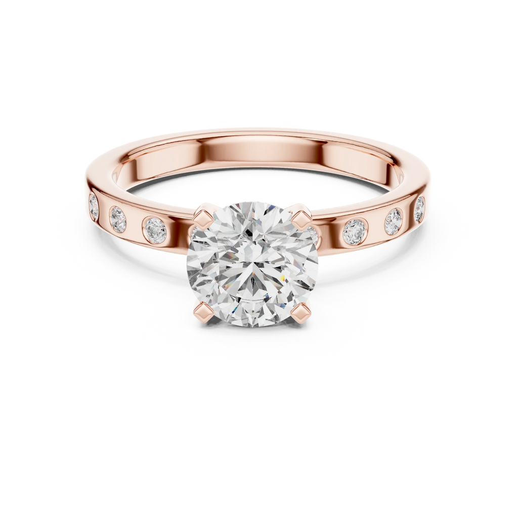 Modern Round Lab Diamond Handcrafted Engagement Ring