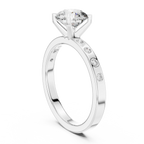 Modern Round Lab Diamond Handcrafted Engagement Ring