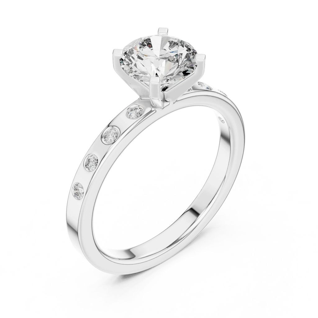 Modern Round Lab Diamond Handcrafted Engagement Ring