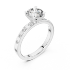 Modern Round Lab Diamond Handcrafted Engagement Ring