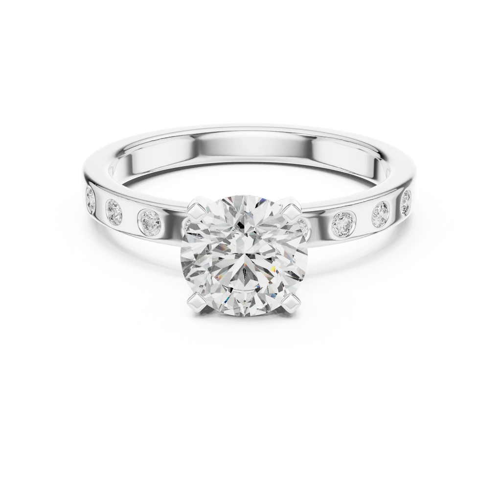 Modern Round Lab Diamond Handcrafted Engagement Ring