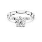Modern Round Lab Diamond Handcrafted Engagement Ring