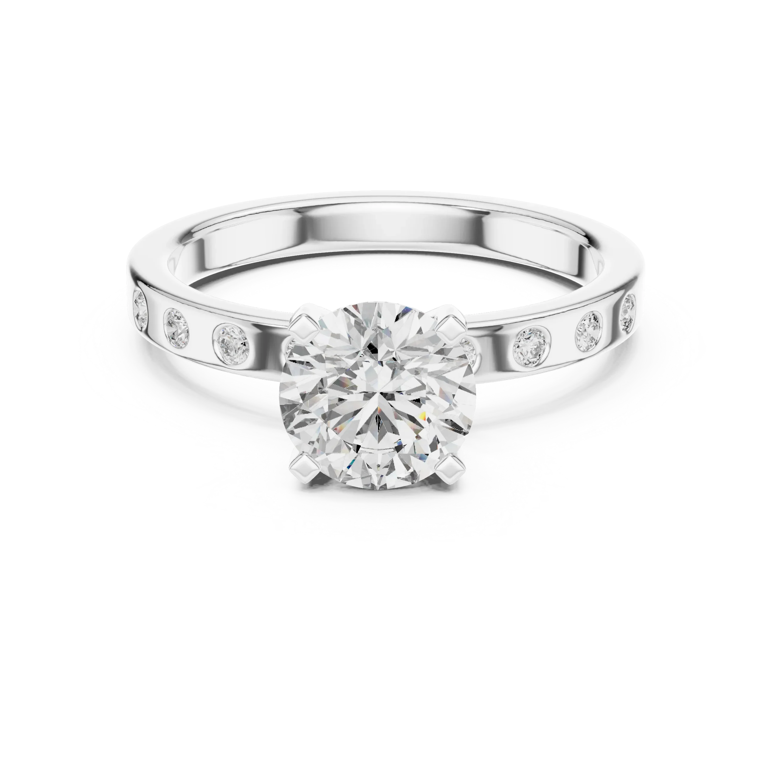 Modern Round Lab Diamond Handcrafted Engagement Ring