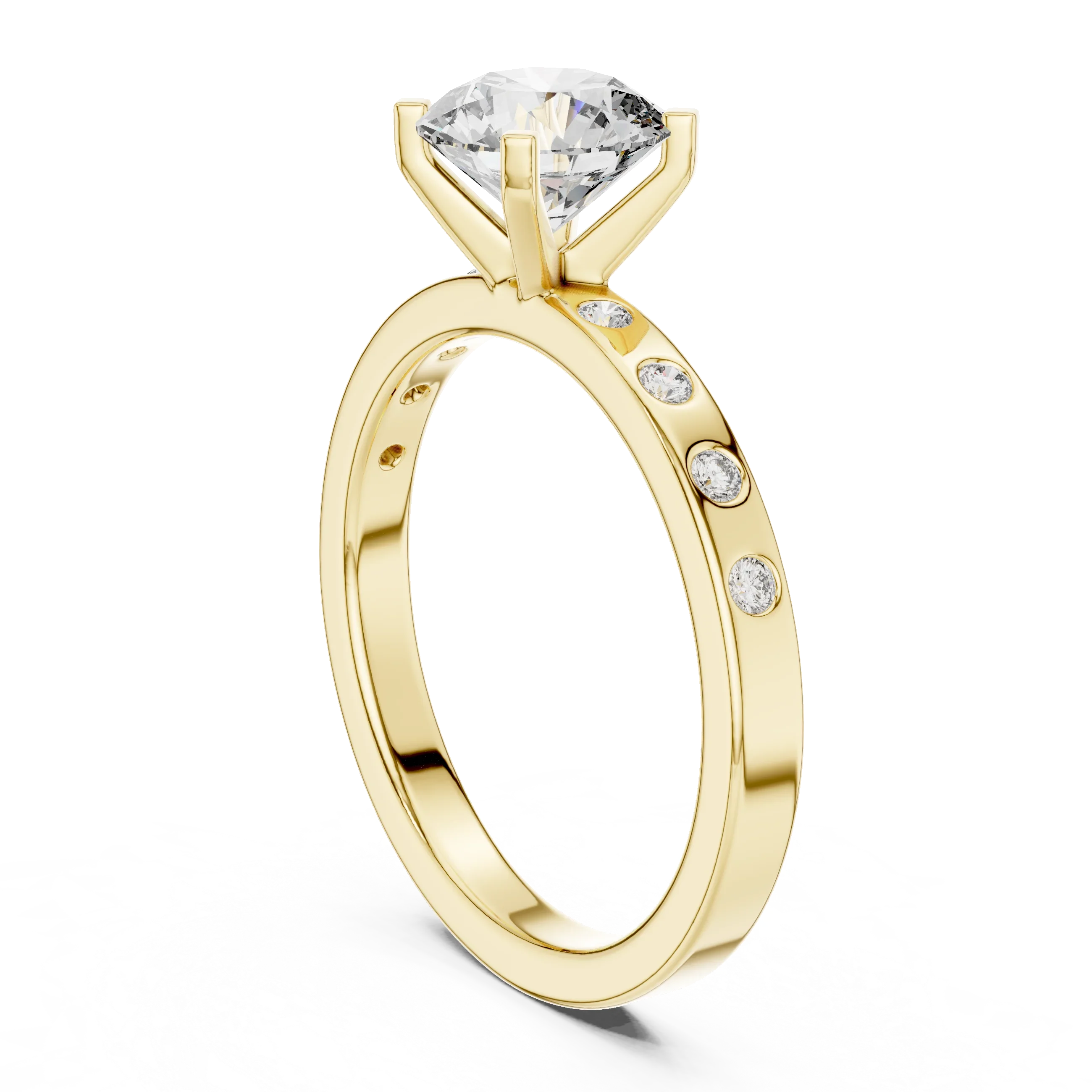 Modern Round Lab Diamond Handcrafted Engagement Ring