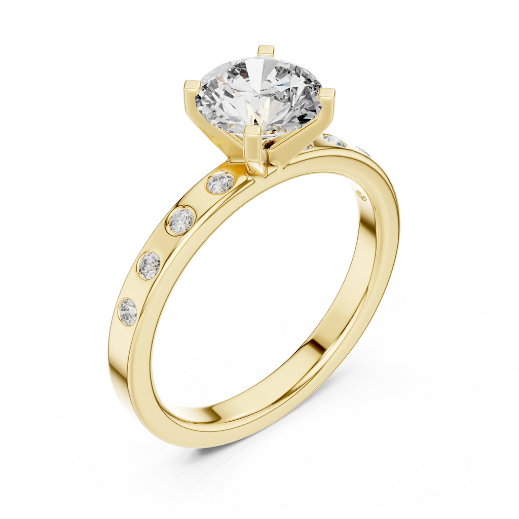 Modern Round Lab Diamond Handcrafted Engagement Ring