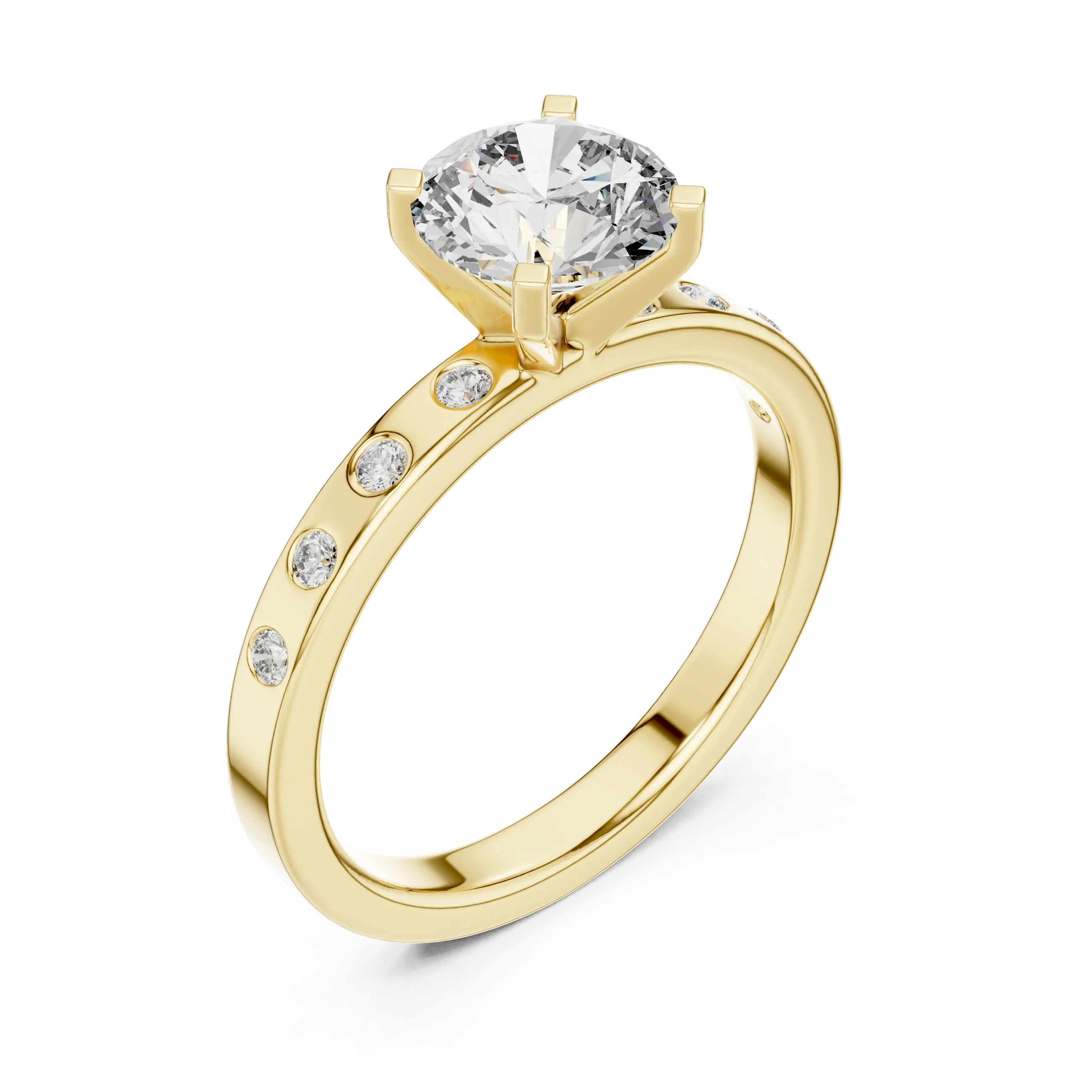Modern Round Lab Diamond Handcrafted Engagement Ring