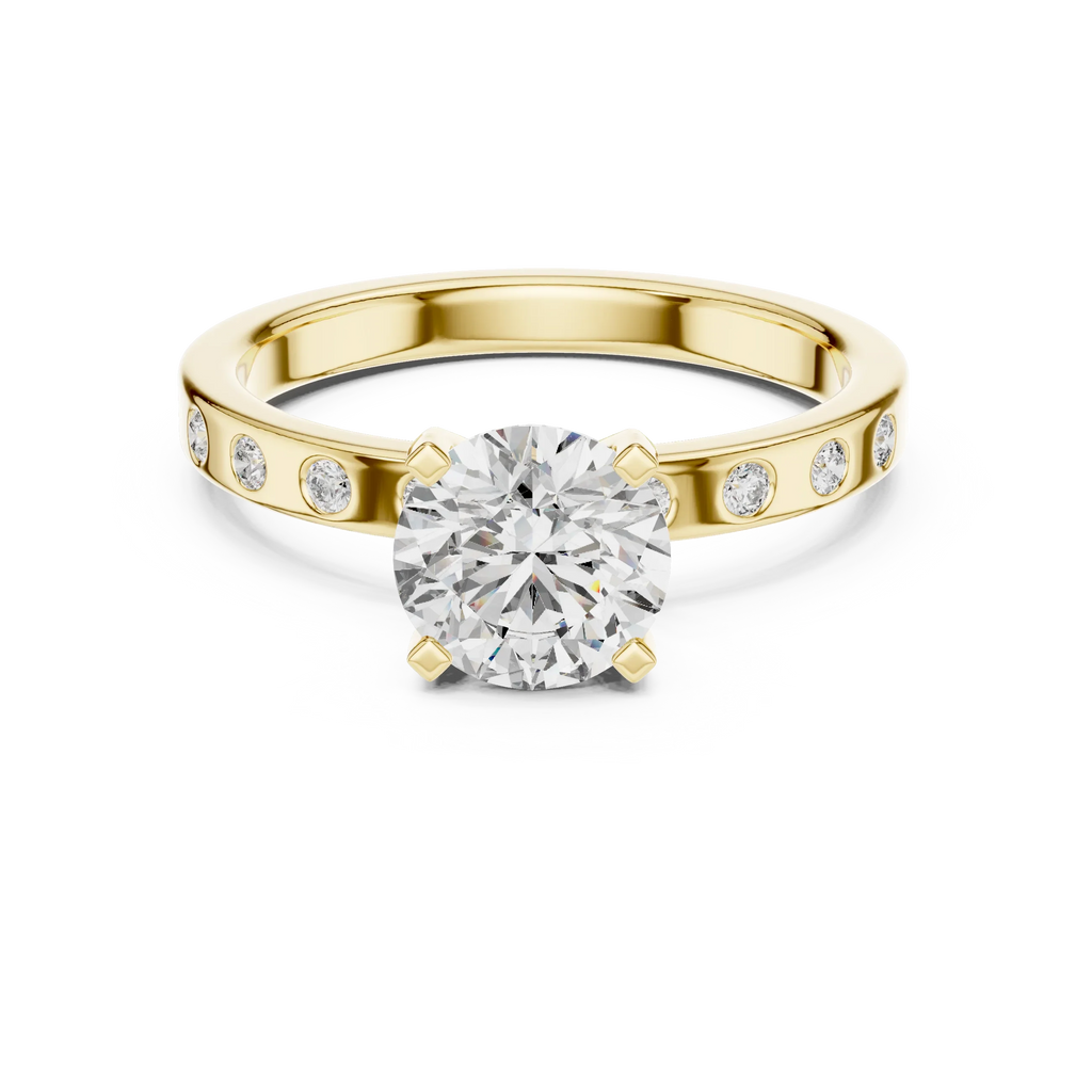 Modern Round Lab Diamond Handcrafted Engagement Ring