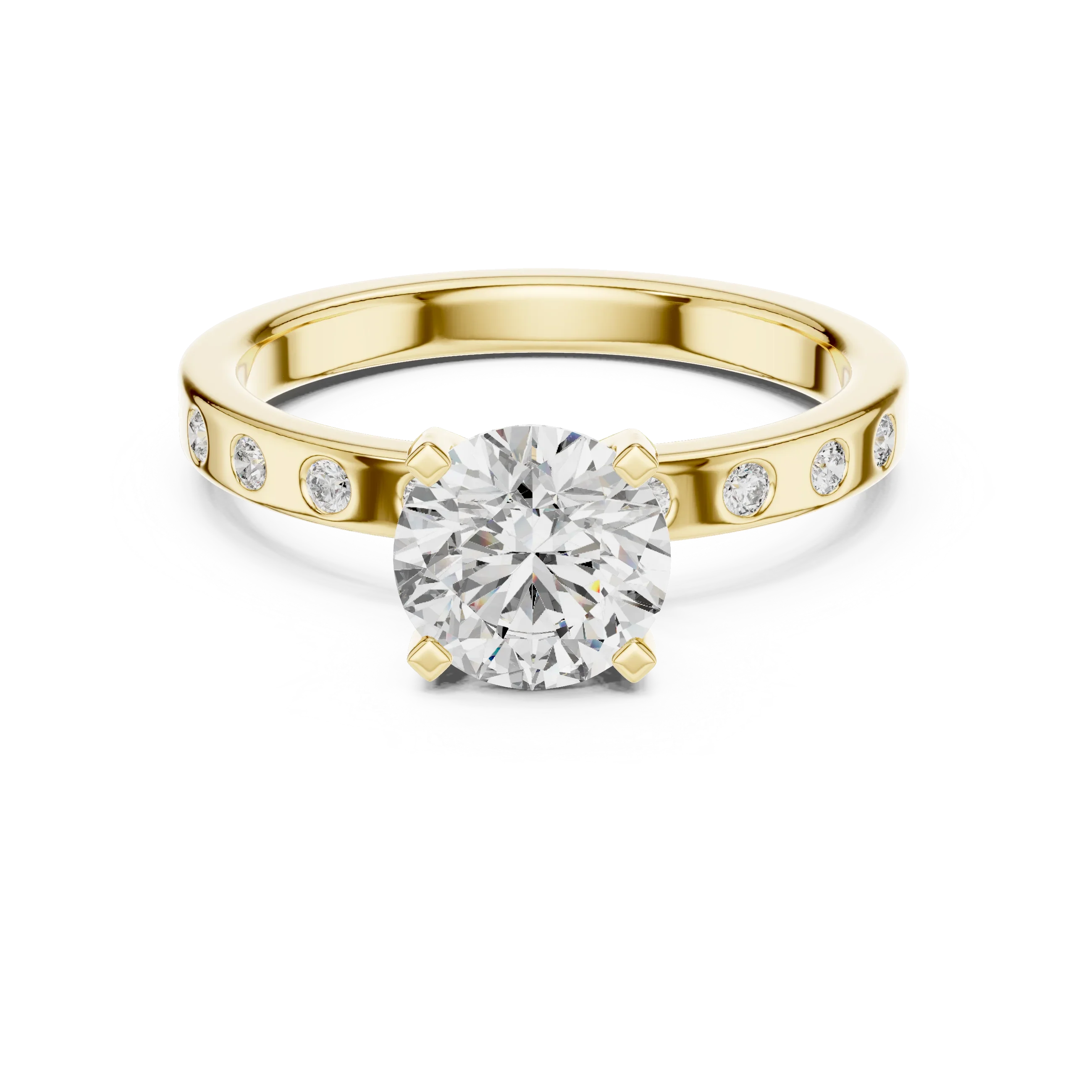 Modern Round Lab Diamond Handcrafted Engagement Ring