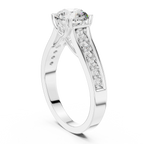 925 Silver Round Moissanite Cathedral Ring 1.66 CT