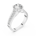 925 Silver Round Moissanite Cathedral Ring 1.66 CT