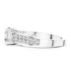 925 Silver Round Moissanite Cathedral Ring 1.66 CT