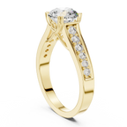 925 Silver Round Moissanite Cathedral Ring 1.66 CT