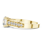 925 Silver Round Moissanite Cathedral Ring 1.66 CT
