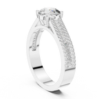 1.58 CT 14K Gold Cathedral Round Lab Diamond Engagement Ring