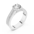 1.58 CT 14K Gold Cathedral Round Lab Diamond Engagement Ring