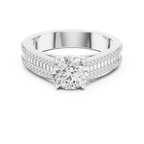 1.58 CT 14K Gold Cathedral Round Lab Diamond Engagement Ring