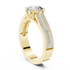 1.58 CT 14K Gold Cathedral Round Lab Diamond Engagement Ring