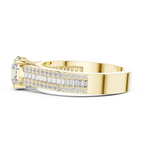 1.58 CT 14K Gold Cathedral Round Lab Diamond Engagement Ring