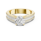 1.58 CT 14K Gold Cathedral Round Lab Diamond Engagement Ring