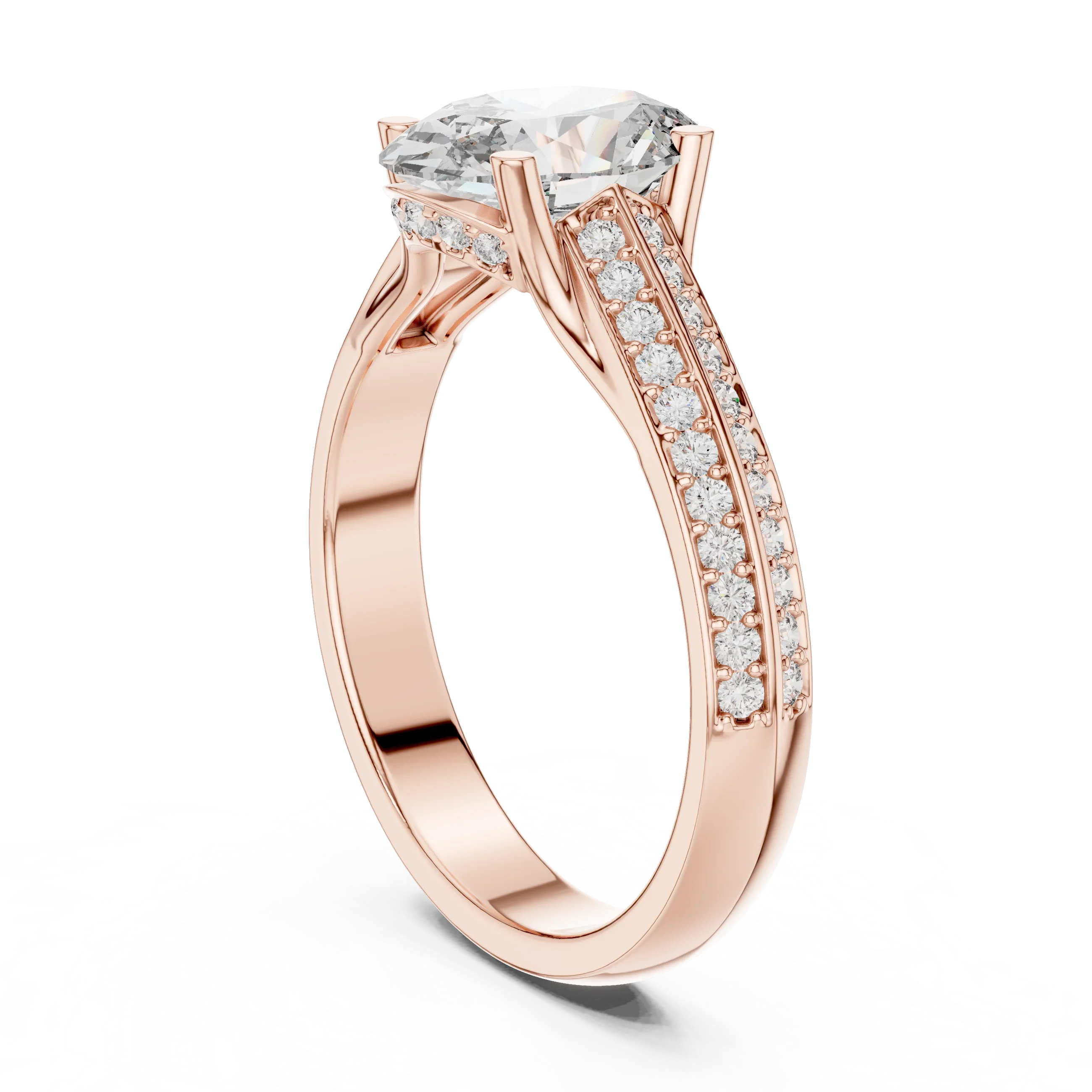 Handcrafted Oval Lab Diamond Engagement Ring 1.86 CT