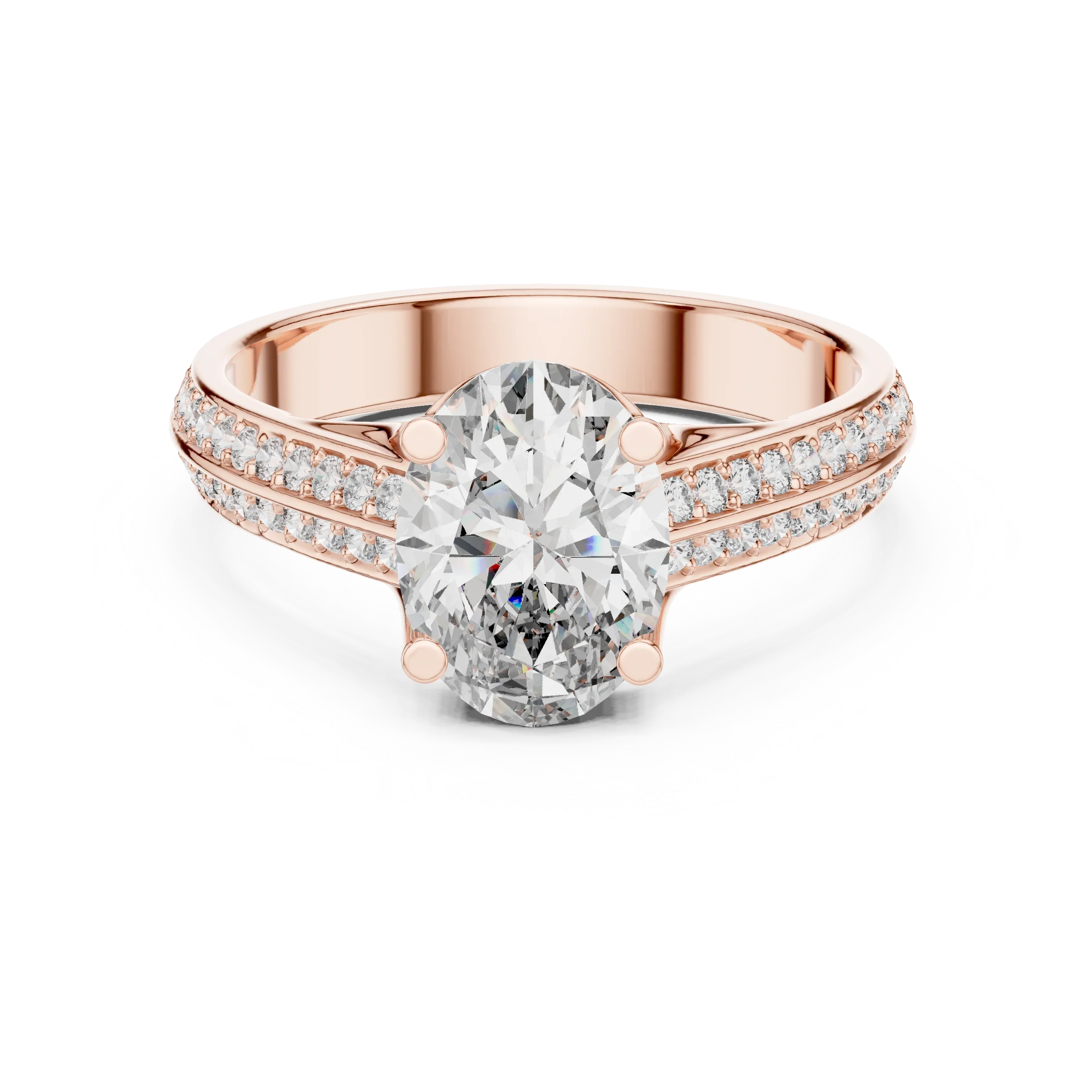 Handcrafted Oval Lab Diamond Engagement Ring 1.86 CT