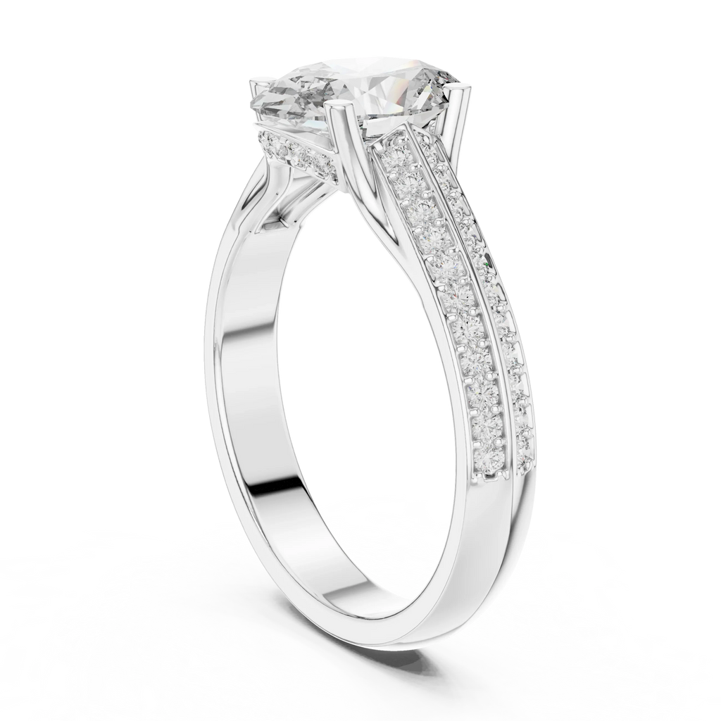 Handcrafted Oval Lab Diamond Engagement Ring 1.86 CT