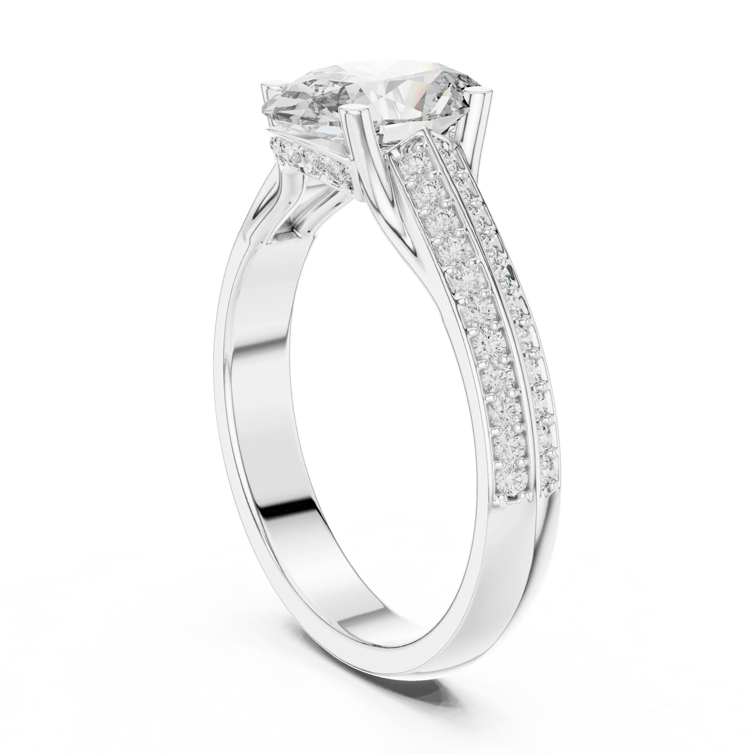Handcrafted Oval Lab Diamond Engagement Ring 1.86 CT