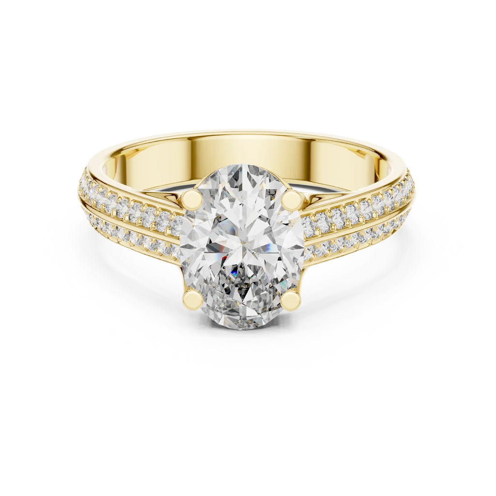 Handcrafted Oval Lab Diamond Engagement Ring 1.86 CT