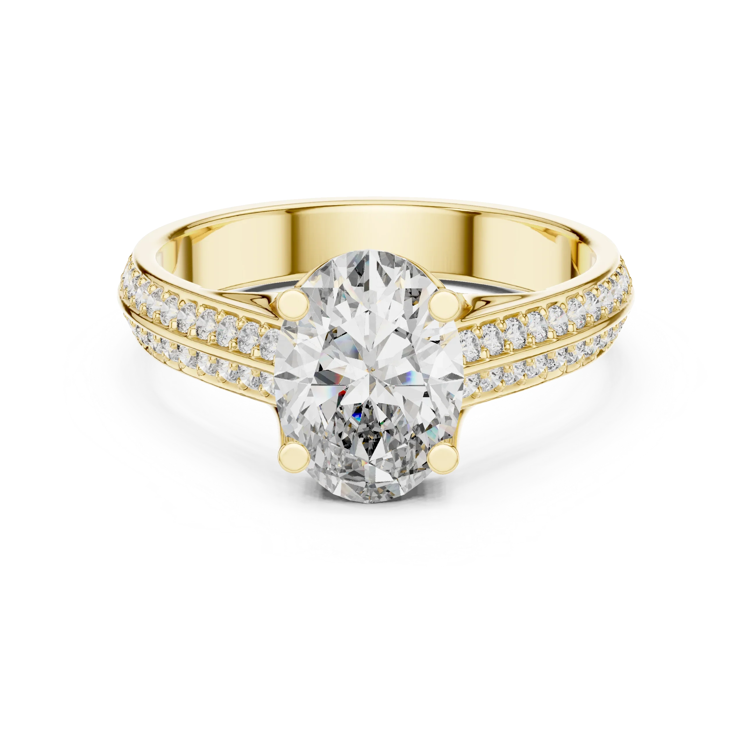 Handcrafted Oval Lab Diamond Engagement Ring 1.86 CT
