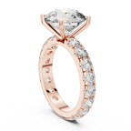 14K Gold Round Lab Diamond Shared Prong Wedding Ring