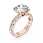 14K Gold Round Lab Diamond Shared Prong Wedding Ring