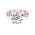 14K Gold Round Lab Diamond Shared Prong Wedding Ring