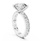 14K Gold Round Lab Diamond Shared Prong Wedding Ring