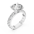 14K Gold Round Lab Diamond Shared Prong Wedding Ring