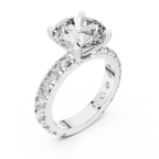 14K Gold Round Lab Diamond Shared Prong Wedding Ring