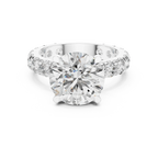 14K Gold Round Lab Diamond Shared Prong Wedding Ring