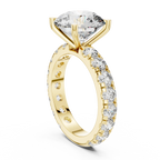 14K Gold Round Lab Diamond Shared Prong Wedding Ring