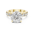 14K Gold Round Lab Diamond Shared Prong Wedding Ring