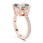  Hidden Halo D Color Princess Moissanite Engagement Ring