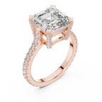  Hidden Halo D Color Princess Moissanite Engagement Ring