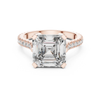  Hidden Halo D Color Princess Moissanite Engagement Ring