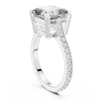  Hidden Halo D Color Princess Moissanite Engagement Ring