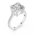  Hidden Halo D Color Princess Moissanite Engagement Ring