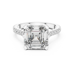  Hidden Halo D Color Princess Moissanite Engagement Ring